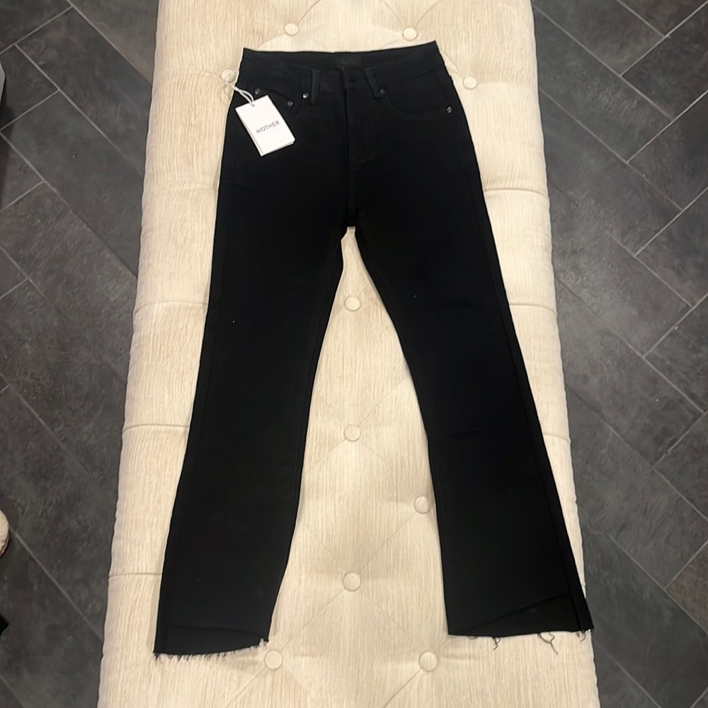 New with tags MOTHER denim, Looker Ankle Fray, black, size 25